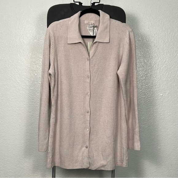 Barefoot Dreams Sweaters - Barefoot Dreams Cozy Chic Ultra Lite Ribbed Button Down Cardigan Luster Size XL